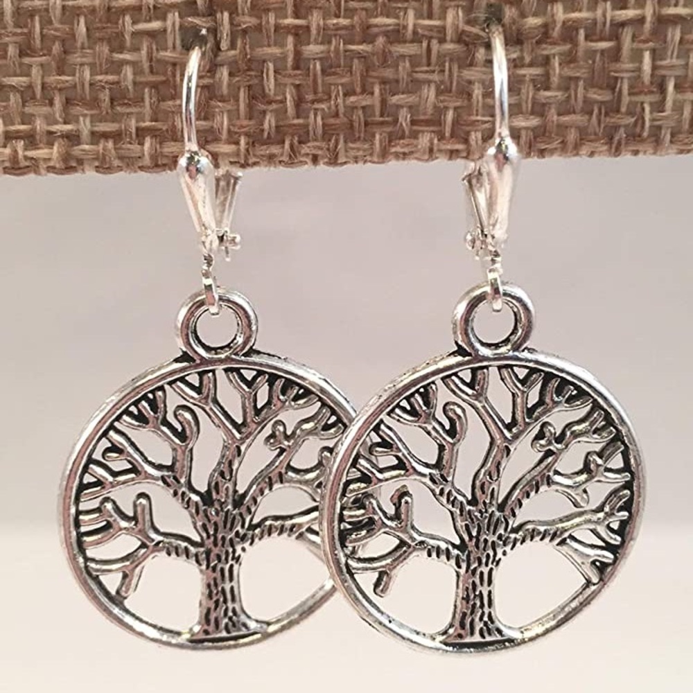 New Woman’s 925 Sterling Silver Tree Of Life Boho Handmade Drop Dangle Earrings - Picture 13 of 16